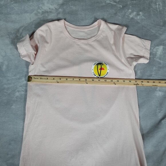 Diamond Supply Hey F*ck You Im On Vacation T Shirt Mens S Slim Fit Funny Pink - Picture 8 of 9